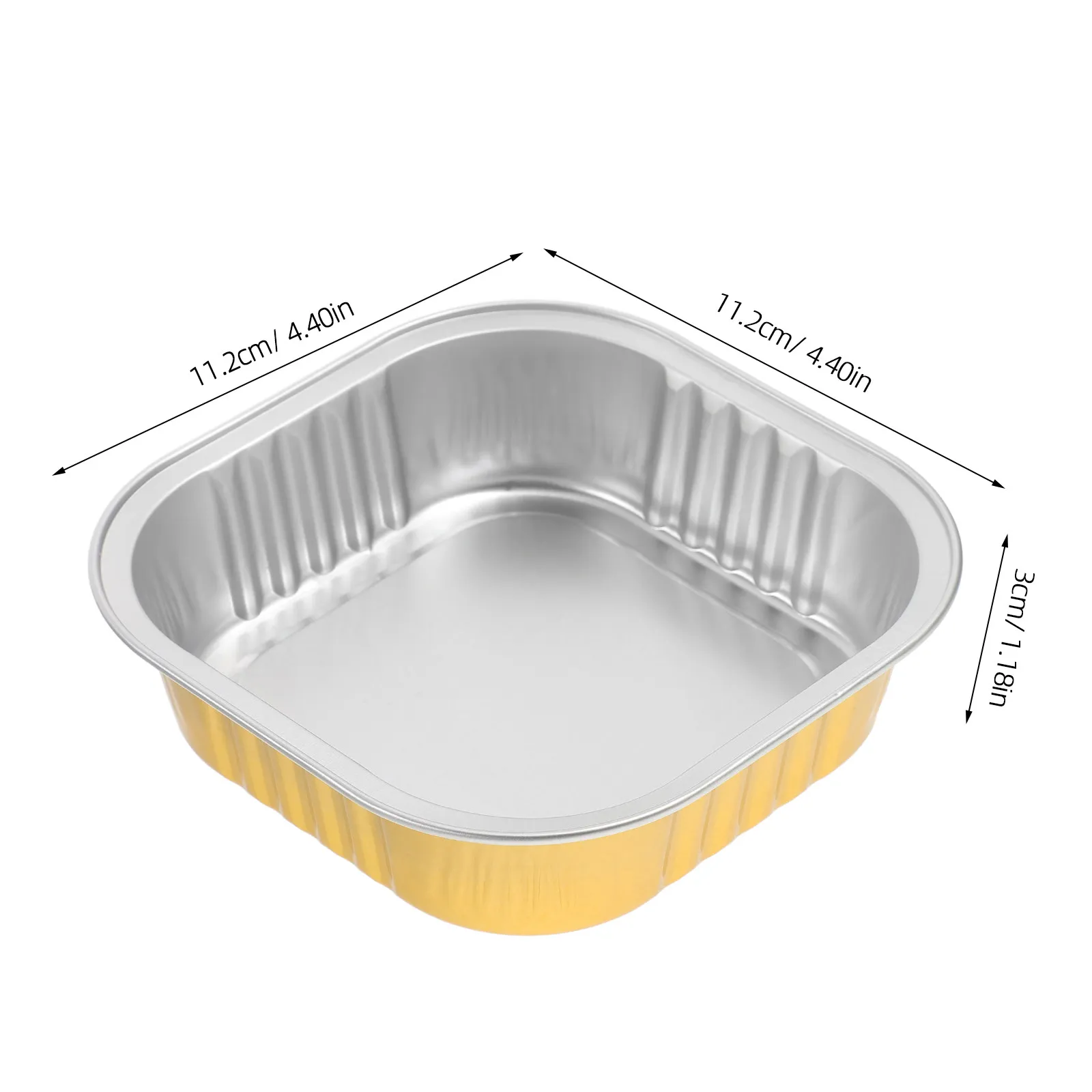 20Pcs Aluminum Foil Pans 220Ml Heavy Duty Disposable Baking Tray Elegant Square Design for Chafing Dishes Steam Table Cooking