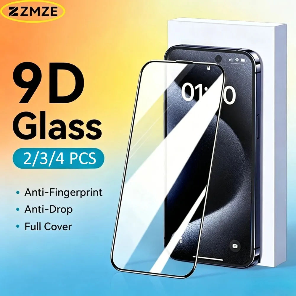 2/3/4 Stück HD Glas-Displayschutzfolie für iPhone 17 Pro Air 16 15 14 13 12 11 Pro Max XS XR Vollbild-Schutz aus gehärtetem Glas