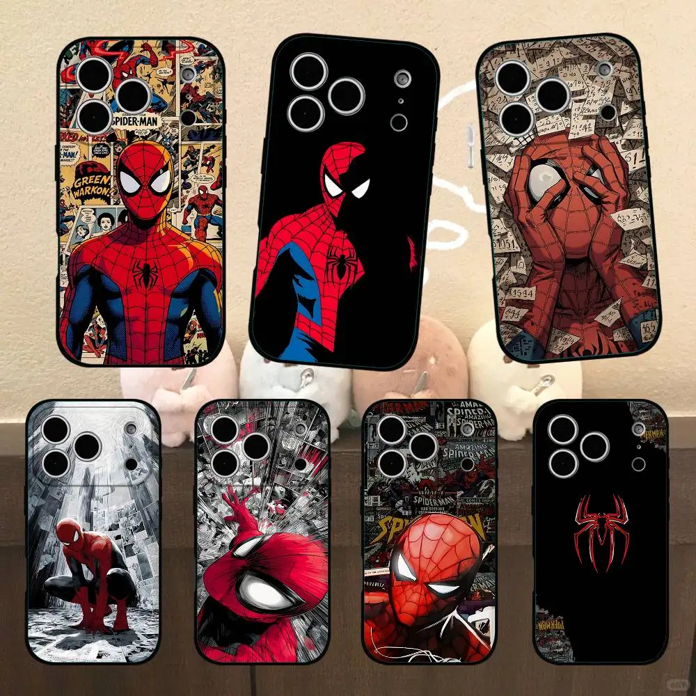 Coole S-Spider-Man-S Schwarze Handyhülle Passend für iPhone 17,16,15,11,13,14 Pro Max,Plus,X,Xr,Xs Max,13Mini