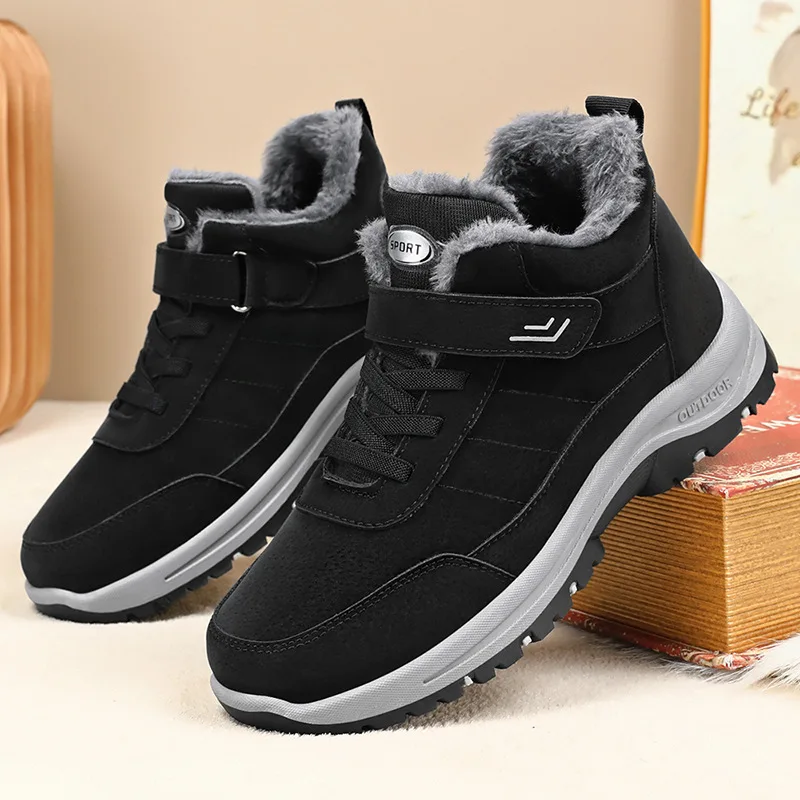 Unisex inverno caldo più stivali da neve in velluto antivento impermeabile confortevole uomo donna scarpe Casual in cotone antiscivolo papà mamma stivali