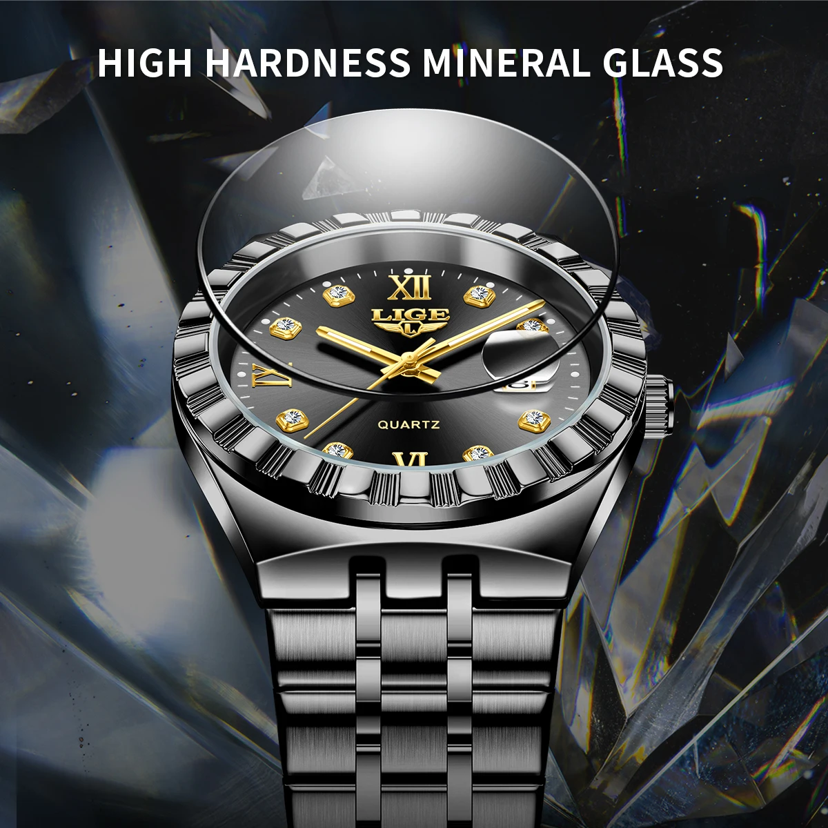 LIGE 2025 TOP Women's Watch simple luminous creative watches stainless steel calendar waterproof quartz wristwatch lady relogio