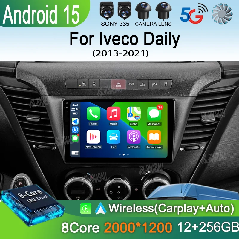 

"Car Radio Android 15 Carplay Auto WIFI+4G For Iveco Daily 2013-2021 Multimedia Video Player Navigation GPS Autoradio 2din 2 Din