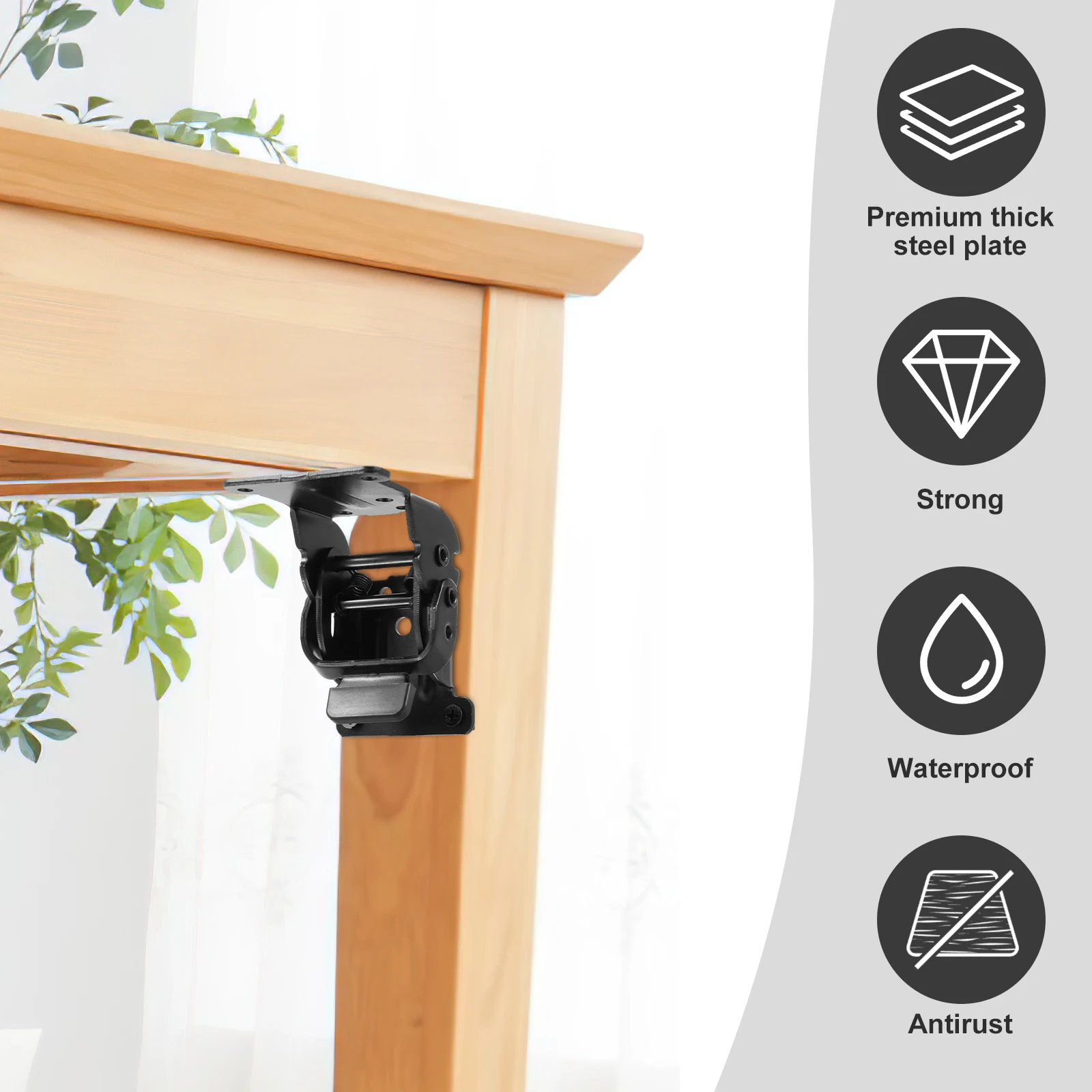 Folding Shelf Brackets Heavy Duty Self Locking Table Hinge Wall Mounted Space Saving Hardware For RV Boat Workbench Garage
