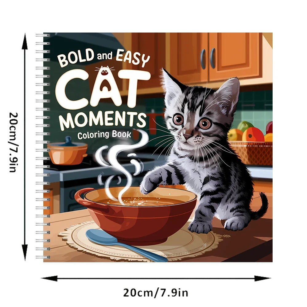 Cat Moments Coloring Book for Adult Colouring Book, Birthday Day Gift, Back to School Supplies, Adults Cute Drawing Book