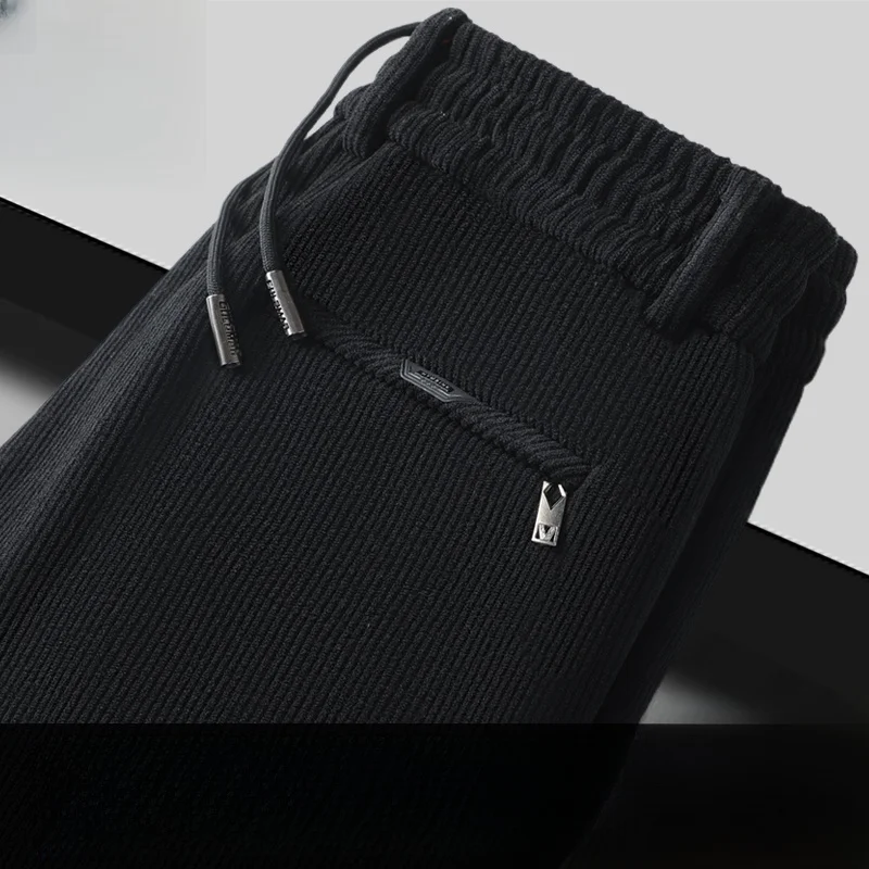 

Мужские вельветовые брюки свободного кроя на флисовой подкладке для осени и зимы, в корейском стиле, модные, молодежные, прямые брюки из вельвета