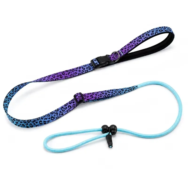 Wholesale Pet Dog Training Leash Integrated Collar and Lead Rope With Shock Absorbing Design Custom Color OEM Service