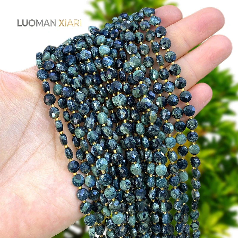 Großhandel Rondelle Facettierte Grüne Kambaba-Jaspis 6mm Natursteinperlen für Schmuckherstellung DIY Armbänder Anhänger Zubehör – Detail 2