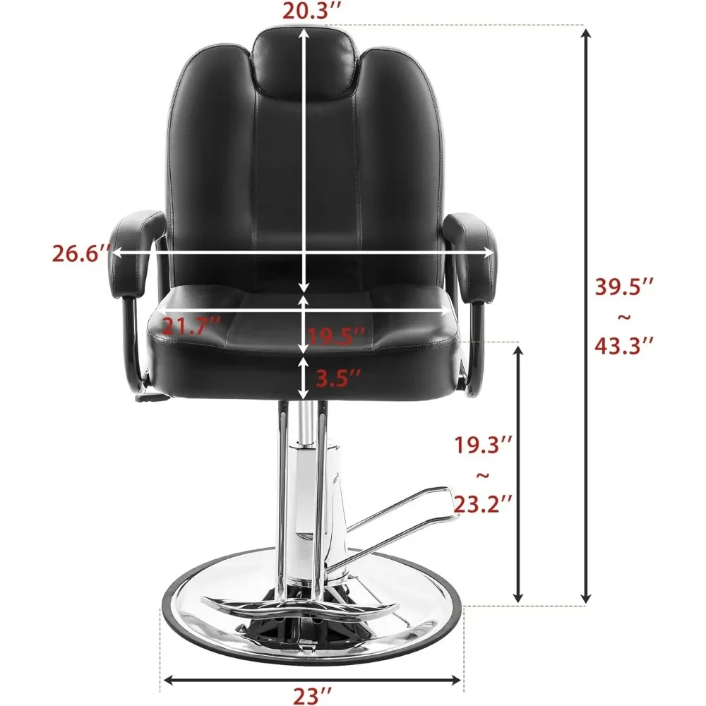 Hydraulic Recliner Barber Chair for Hair Salon with Extra Wider Seat & Heavy Duty Hydraulic Pump,Upgraded Salon Beauty Equipment