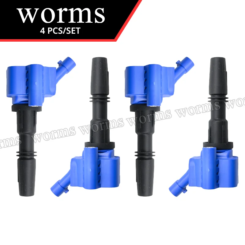 Worms Racing Ignition Coil High Performance 4PCS Set For Fiat Argo 1.3 / Cronos / Pulse / New Uno / New Strada 55267998