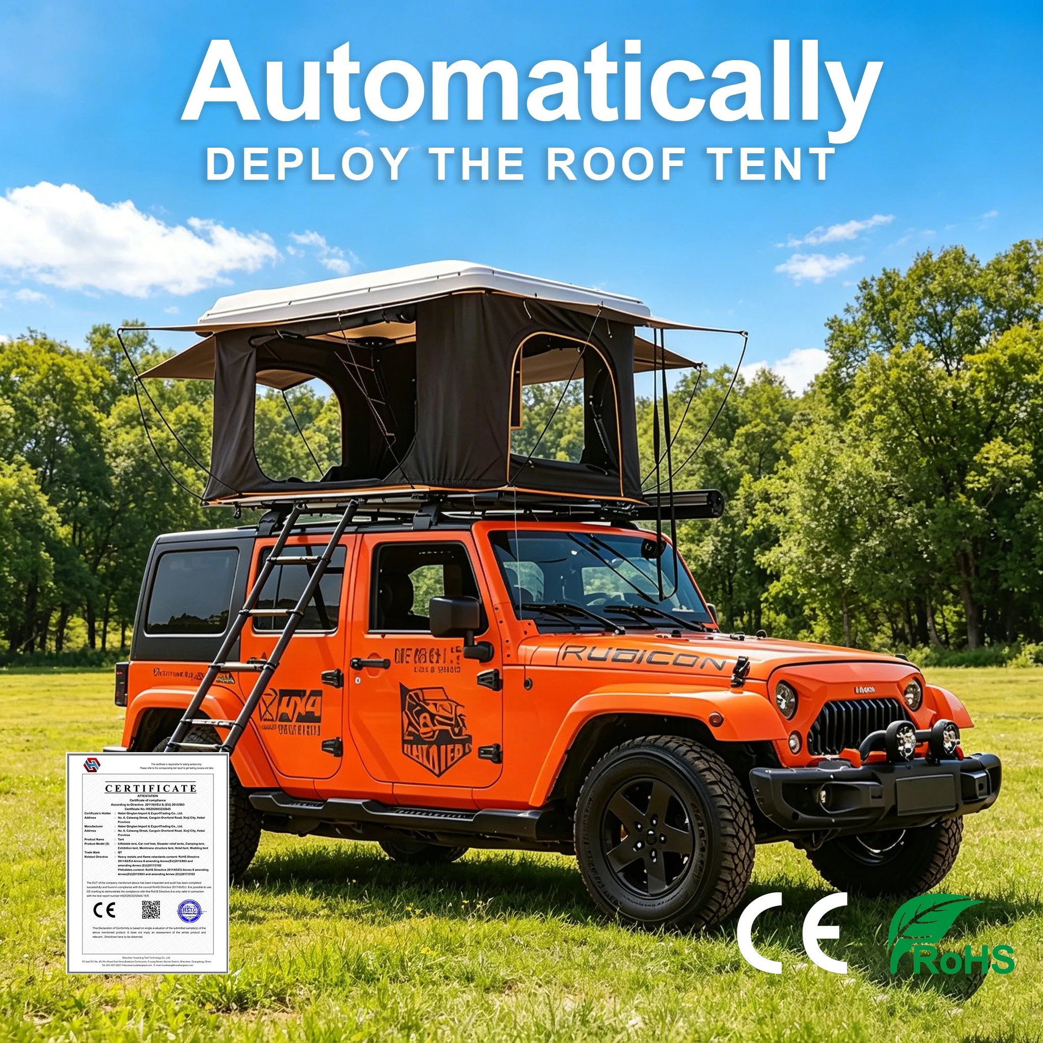 Car Roof Tent Fully Automatic SUV Sedan Universal Outdoor Camping Travel Self-driving Waterproof Cold-proof Four-season 2 Person