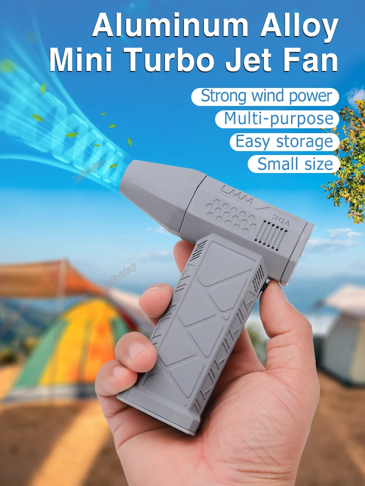 Mini Turbo Jet Fan 130000RPM Wind Speed 52m/s Brushless Motor Handheld Duct Fan High-Performance Cyclone Turbo Electric Blower