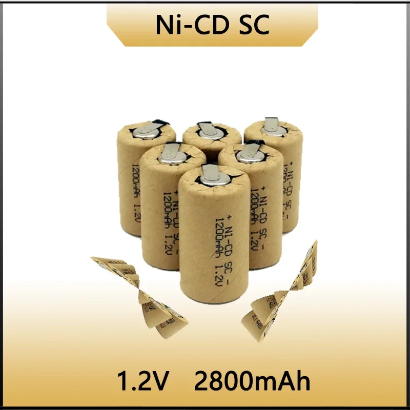 

New High Quality Rechargeable Battery SC NI-CD 1.2V 2800mah,With Tabs,For Electric Screwdriver Hand Drillr