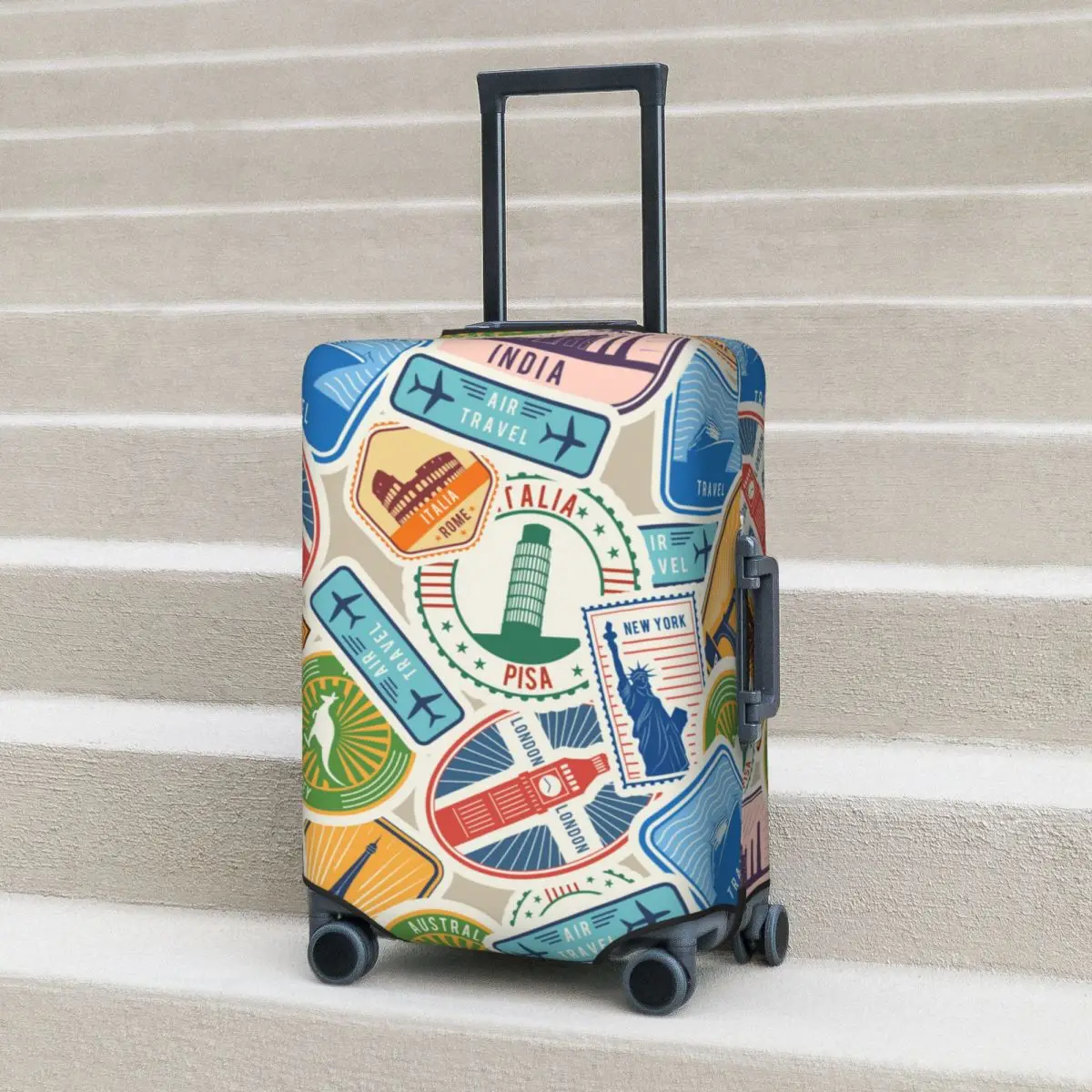 Travel Pattern Suitcase Cover Historical Cultural Travel Protection Flight Practical Luggage Supplies