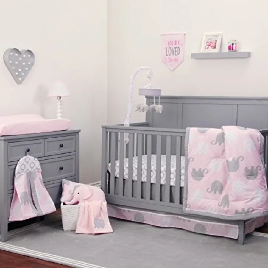

Комплект постельного белья Dreamer - Pink/Grey Elephant, 8 предметов