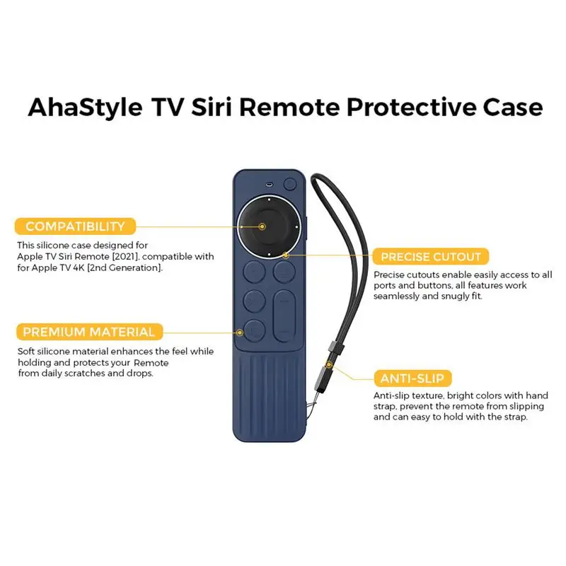 New Silicone Protective Case Durable Cover For Apples TV Dustproof Generation 4KSiri Remote Control Shockproof Shell Skin Sleeve