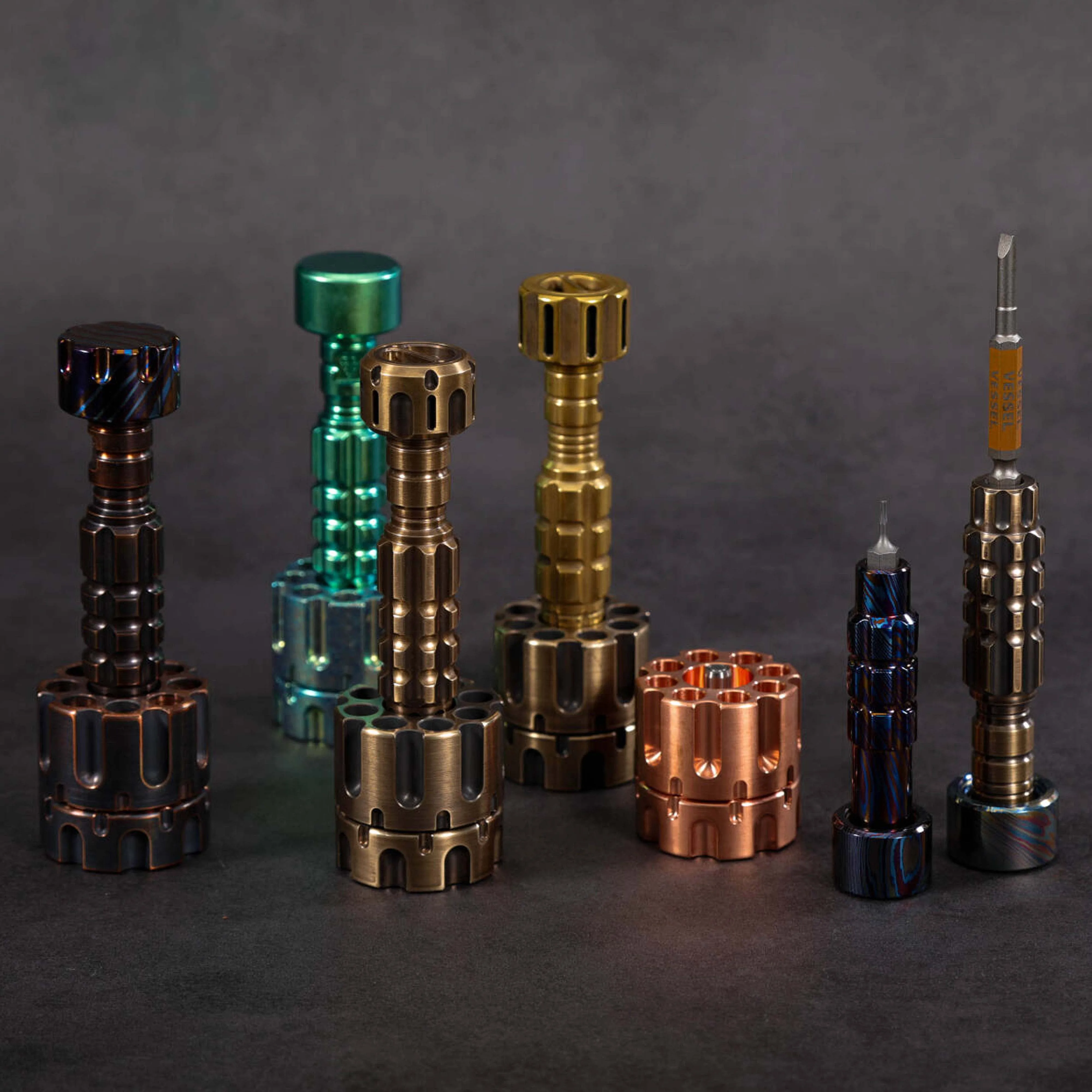 1 قطعة مفك دمشق النحاس الدوران متعدد الوظائف التكتيكية EDC أداة القلم النحاس البرونزية تململ لعبة #4