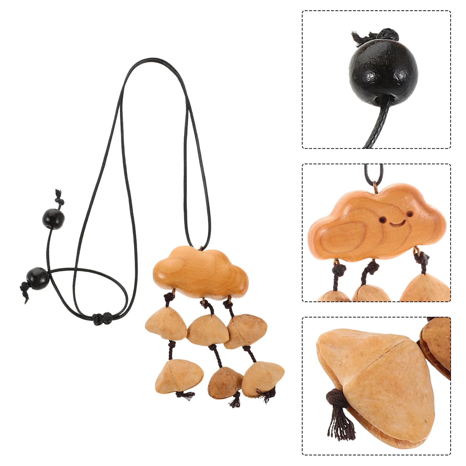 

Handmade Fruit Shell Hanging Ornament Cloud Shape Car Interior Pendant Decoration For Women Rearview Mirror Accessories