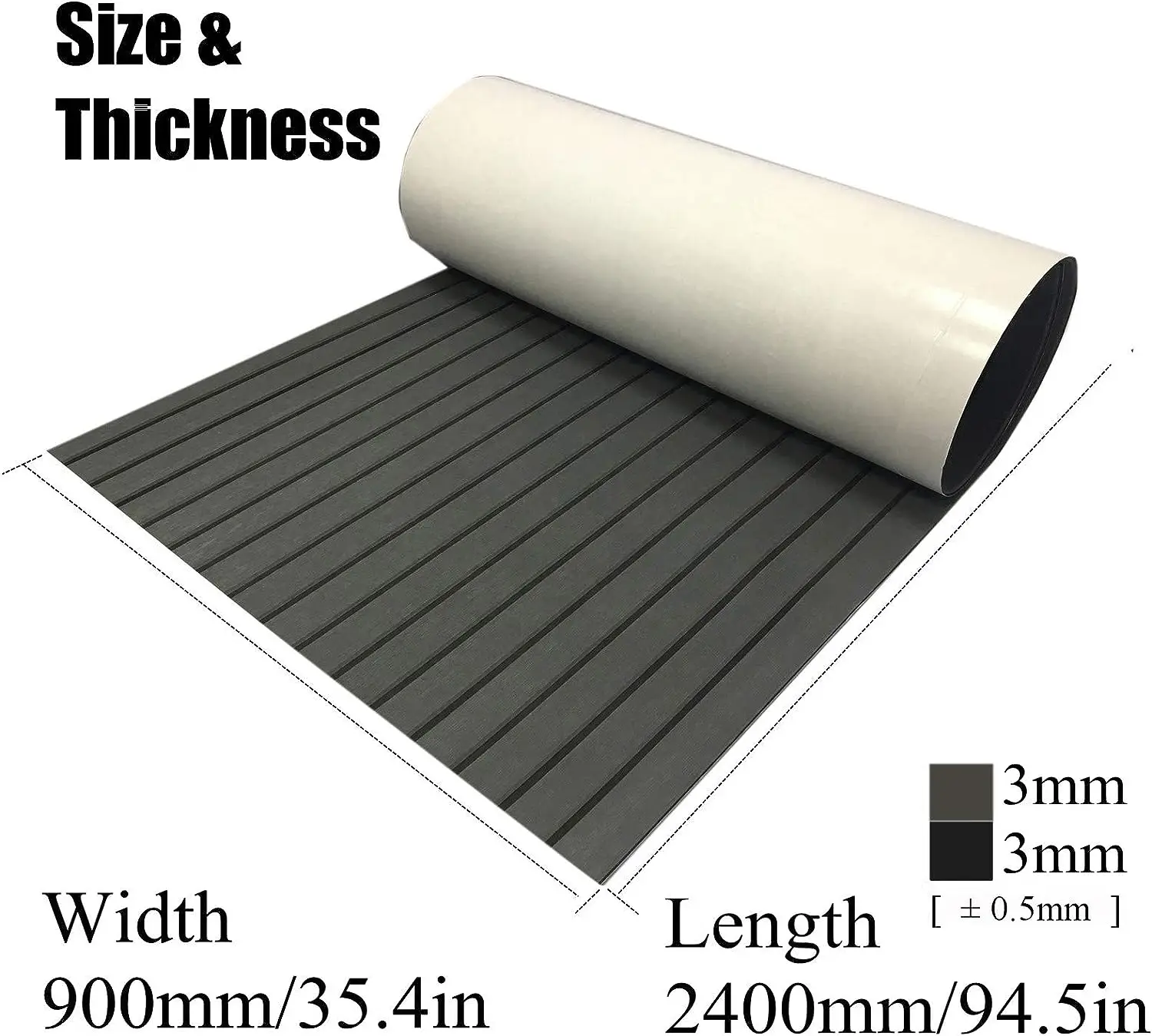 EVA Foam Boat Flooring Sheet Bevel Edge Marine Decking Carpet for Yacht Floor 94.5