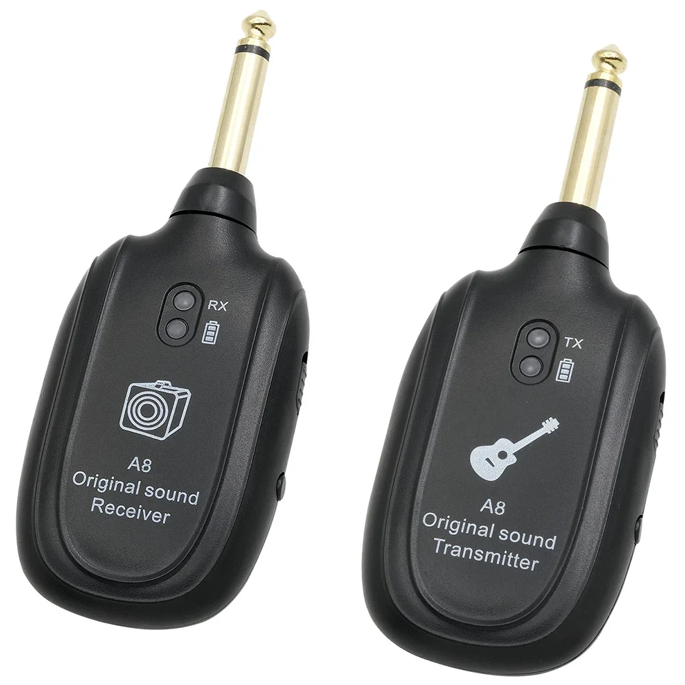 Guitar Wireless System Transmitter Receiver Built-in Rechargeable Wireless Guitar Transmitter for Electric Guitar Bass