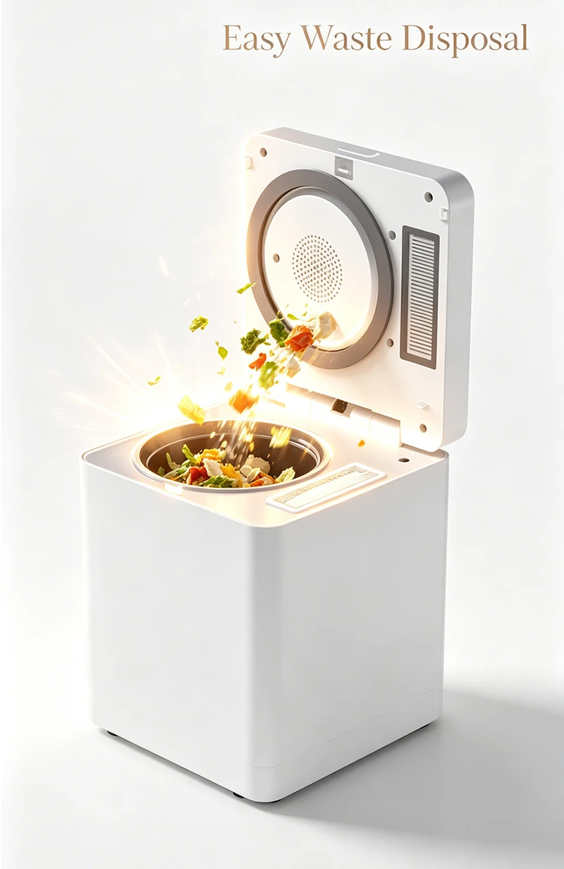 Electric Kitchen Food Waste Disposer Composter Continuous Garbage Disposal Composting Machine Processor