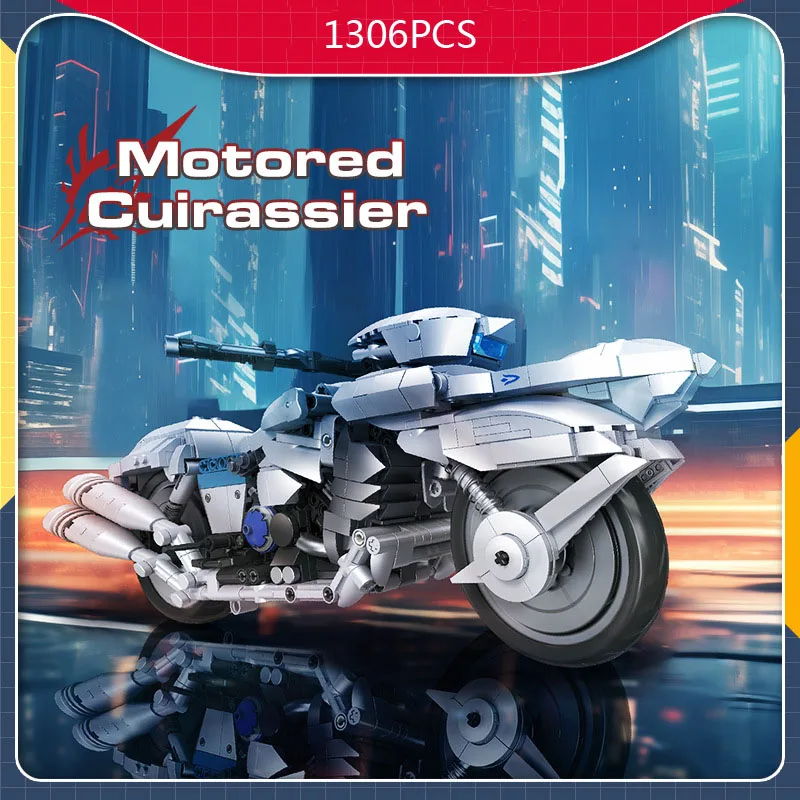 Idea Cyber Motorcycle Saber Motored Cuirassier Building Block Motor Vehicel Bricks Model Construction Toys Collection For Gifts