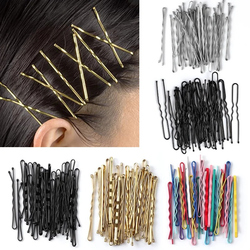

50pcs/set Black Gold Color Hair Clips for Woman U-shaped Hair Grips Hairpins Girls Hair Accessories