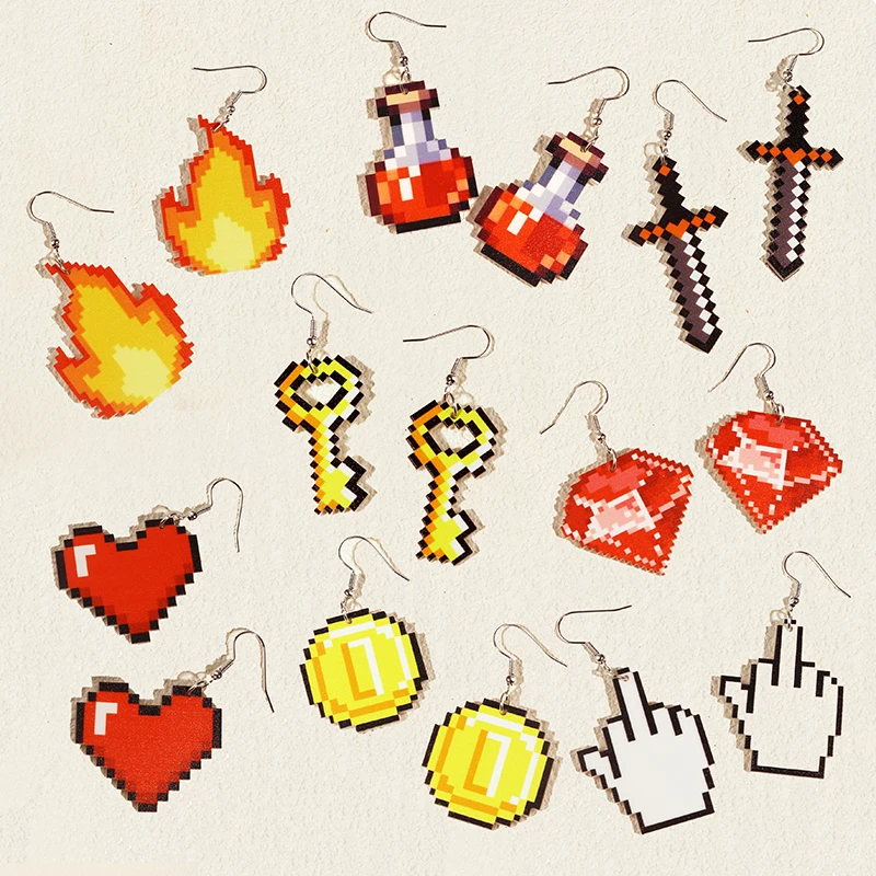 Серьги-для-женщин-и-девочек-милые-серьги-в-стиле-хип-хоп-специальные-ювелирные-изделия-для-творчества-ключ-любви-пламя-длинный-меч-миль-hp