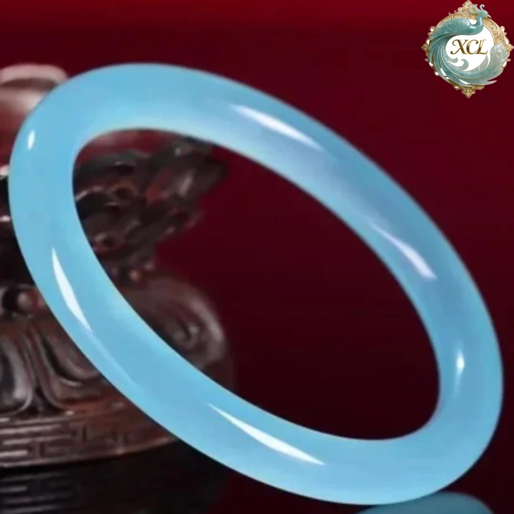 

Оптовая продажа браслета с ледяным аквамарином - лазурно-синий круглый браслет из бисера, небесно-голубой ледяной кварцевый драгоценный камень, ювелирные изделия для женщин