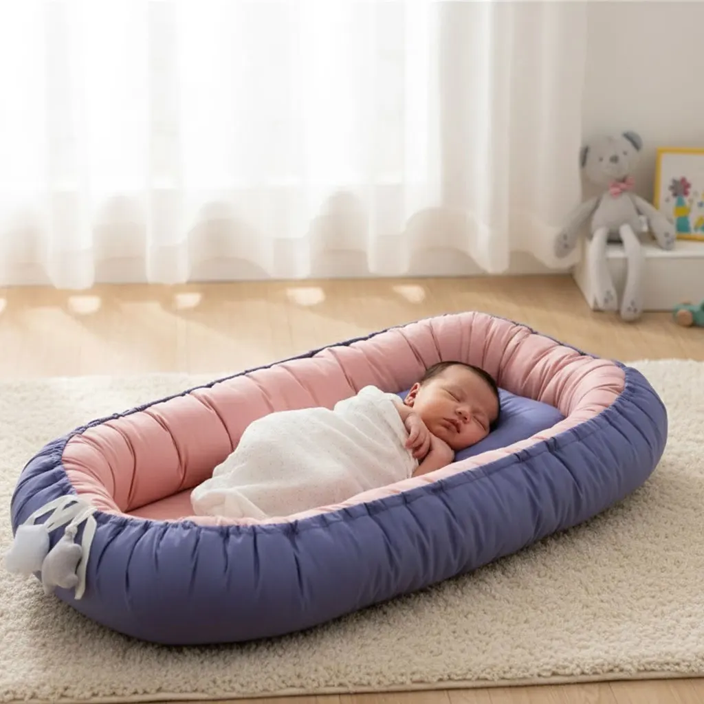 

Портативный детский шезлонг со спинкой и подушкой для пеленания подгузников | Многофункциональное дорожное гнездо для детской кровати