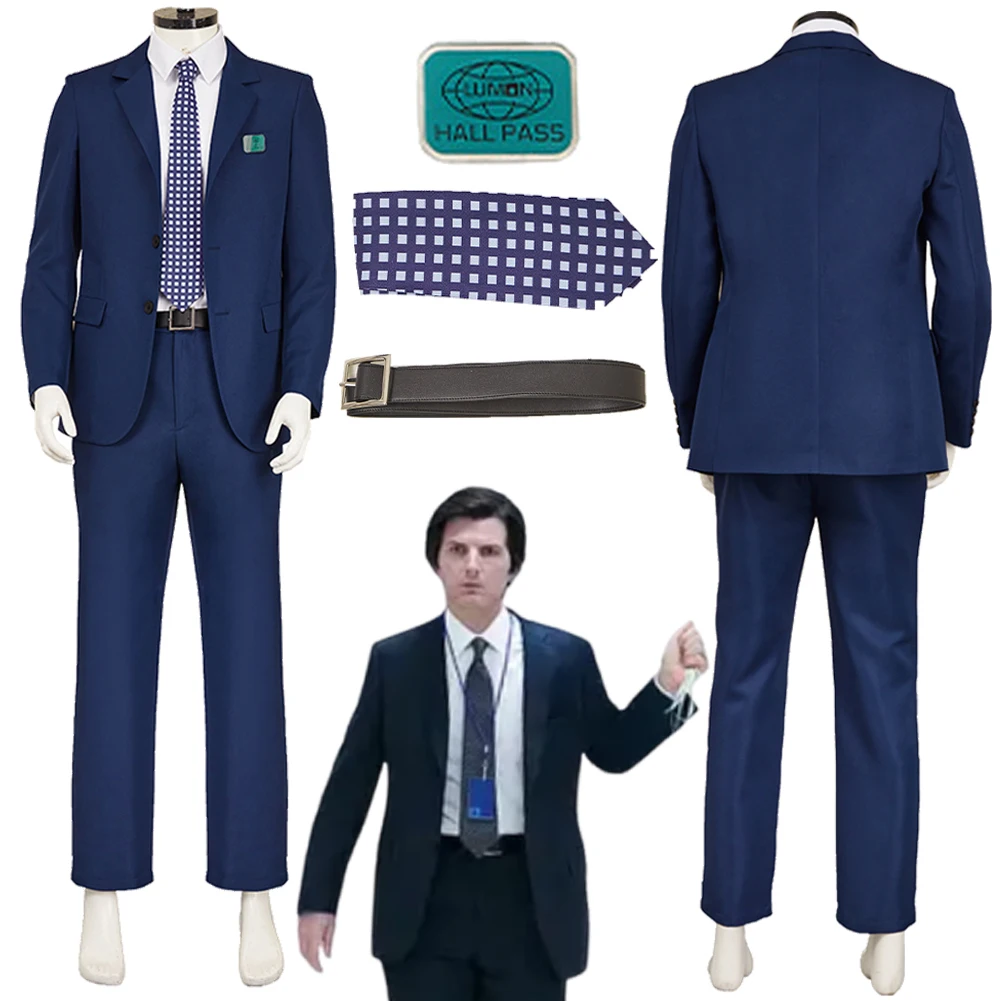 Mark Scout Cosplay Costumes Blue Uniform Suit Jacket With Tie 2025 TV Severance Season 2 Roleplay Outfit Halloween Party Clothes