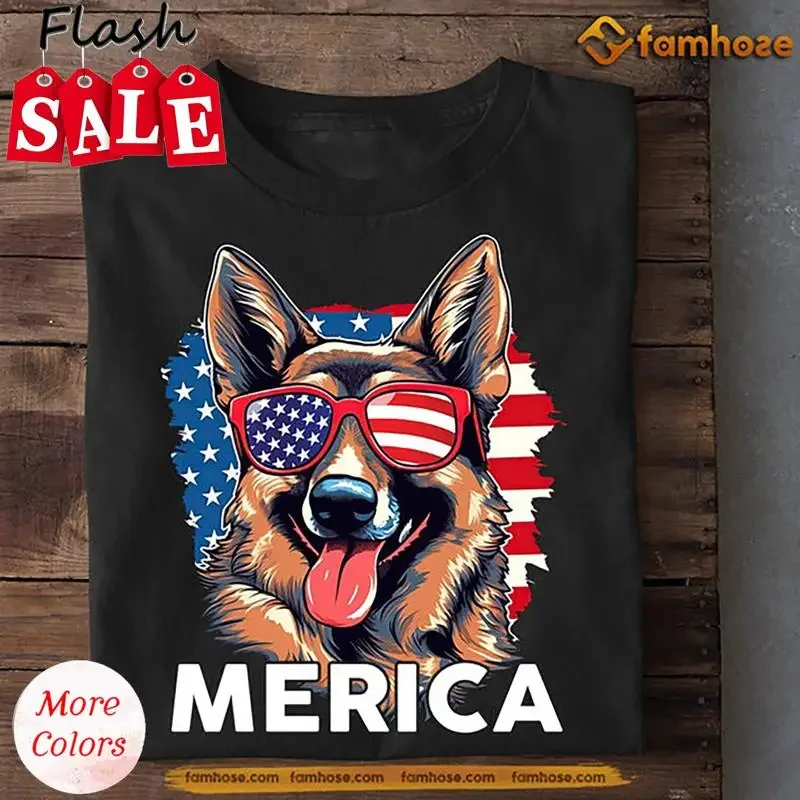 July 4Th Dog T Shirt Merica German Shepherd Patriotic Independence Day