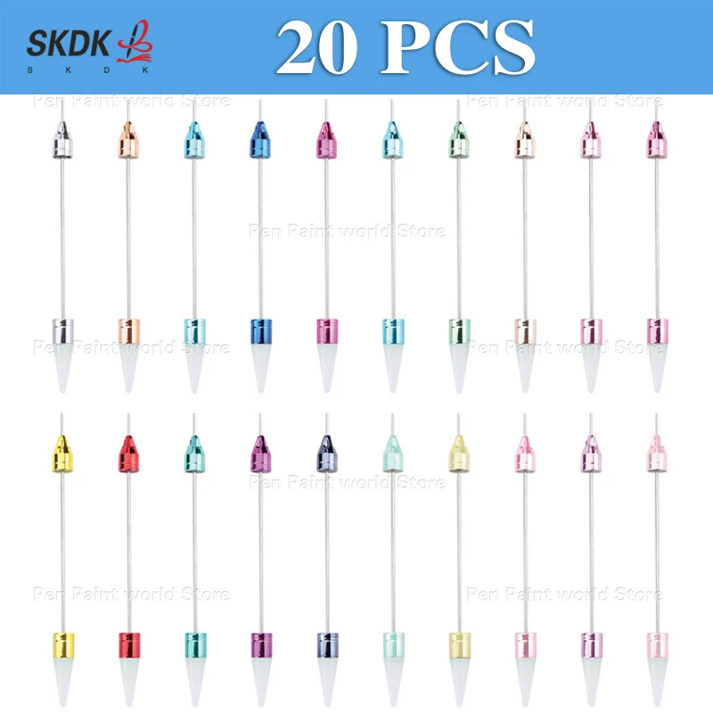 

20Pcs DIY Nail Art Tool with Wax Head – Dual-Ended Bead Stick and Dotting Pen for Gem & Rhinestone Application Beading