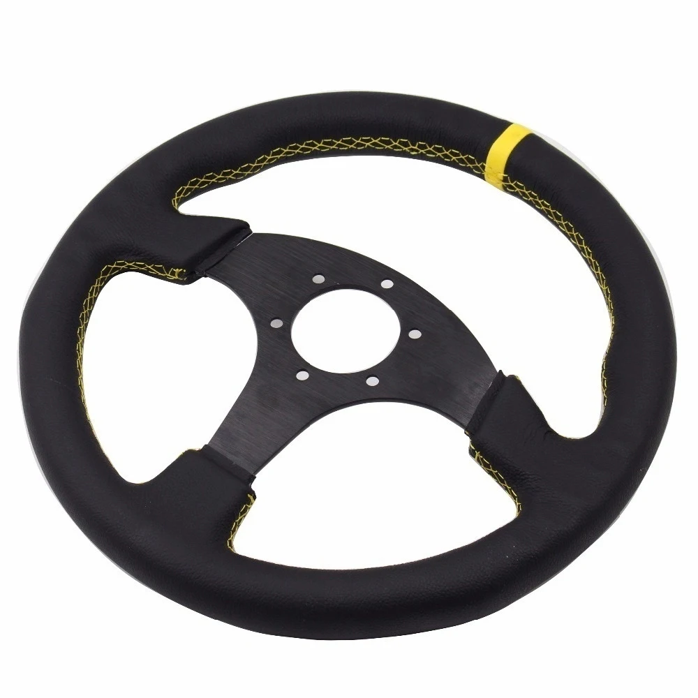 14 นิ้ว Universal การปรับเปลี่ยน JDM พวงมาลัยสําหรับ Honda VW Golf Drift หนังกีฬาพวงมาลัย Volante