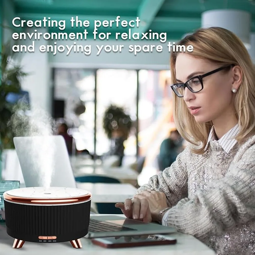Sweet Grace Flower Diffuser Black Essential Oil Stylish Humidifier Infuse Every Moment