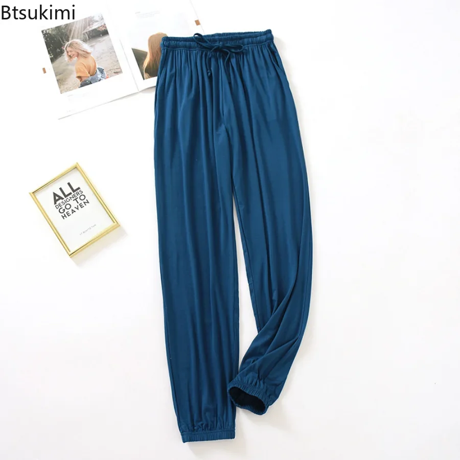 2024 Women‘s Casual Pajama Pants Modal Lounge Wear Home Pants for Women Soft Sleepwear Home Pants Loose Trousers Bottom Female