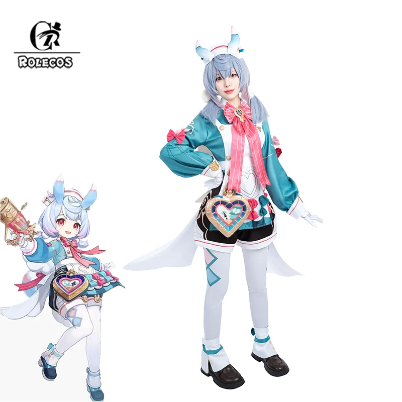 

ROLECOS Genshin Impact Fontaine Sigewinne Cosplay Costume Head Nurse Sigewinne Suit with Tails Halloween Women Outfit