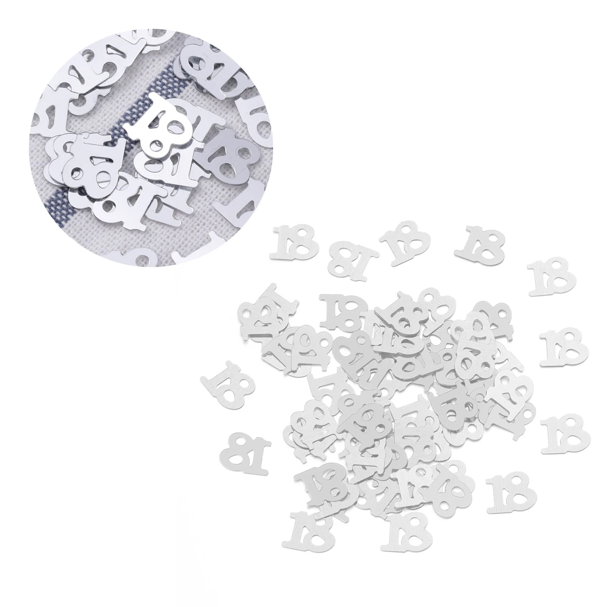 

1200Pcs Number Confetti Silver Party Decorations Reusable for Birthday Anniversary Events Number Confetti