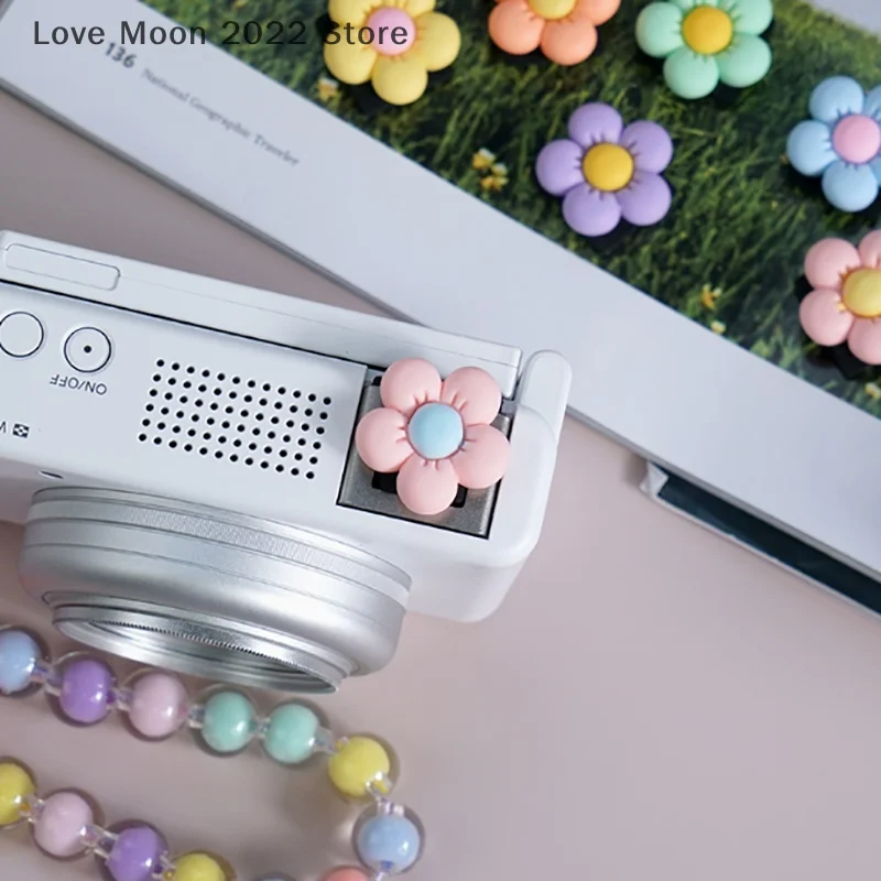 3d bonito flor câmera sapata capa de silicone macio universal flash protetor sapato frio flash boné protetor para a7c2/a6400