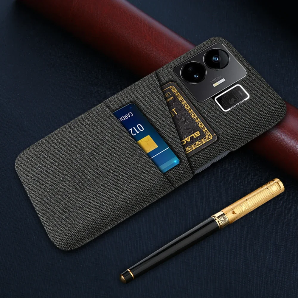 For Oppo Realme GT Neo 5 Case Luxury Fabric Dual Card Cover For Realme GT Neo5 5G 6.74“ RMX3706 Business Case Capa Coque Funda