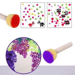4Pcs Sponge Brush Kindergarten Art Handicraft, Children's Drawing Tool Round Sponge Seal Mushroom Head Rubbing Stick