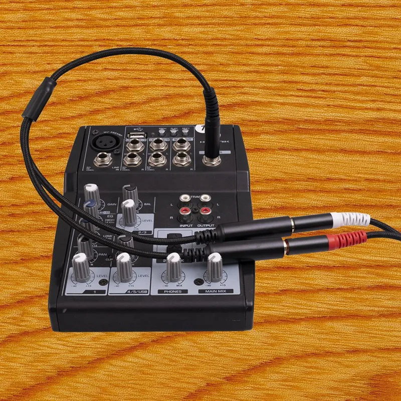 Cable adaptador de audio hembra de 6,35 mm macho a 2 6,35 mm enchufe de 1/4 6,35 mm a cable de audio estéreo divisor Y dual de 6,35 mm-PZZW