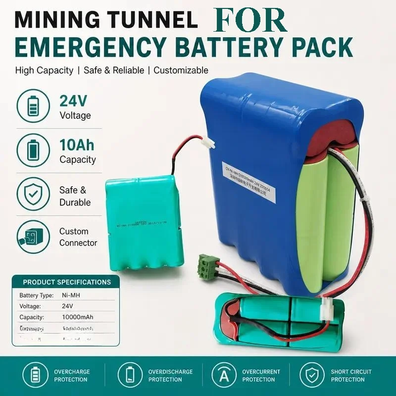 [NEW]  for GREPOW NI-MH D 10000mAh 24V Rechargeable Battery Pack for Mine Shaft Roadway Emergency Power Supply