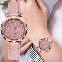 Reloj de cuarzo para mujer, relojes de vestir informales, reloj con correa de cuero