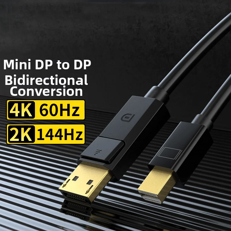 JH-LINK 4K@60Hz / 2K@144Hz Mini DP To DP Cable! Bidirectional Conversion, No Lag No Flicker, Smooth Gaming Monitor Cord