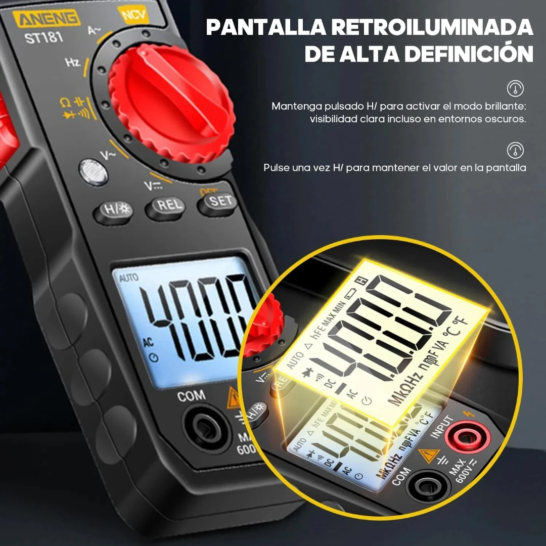 Digital Hook Multimeter, JEMUON 4000 Unit Clamp Meter with NCV and Backlit Display, AC/DC Multimeter