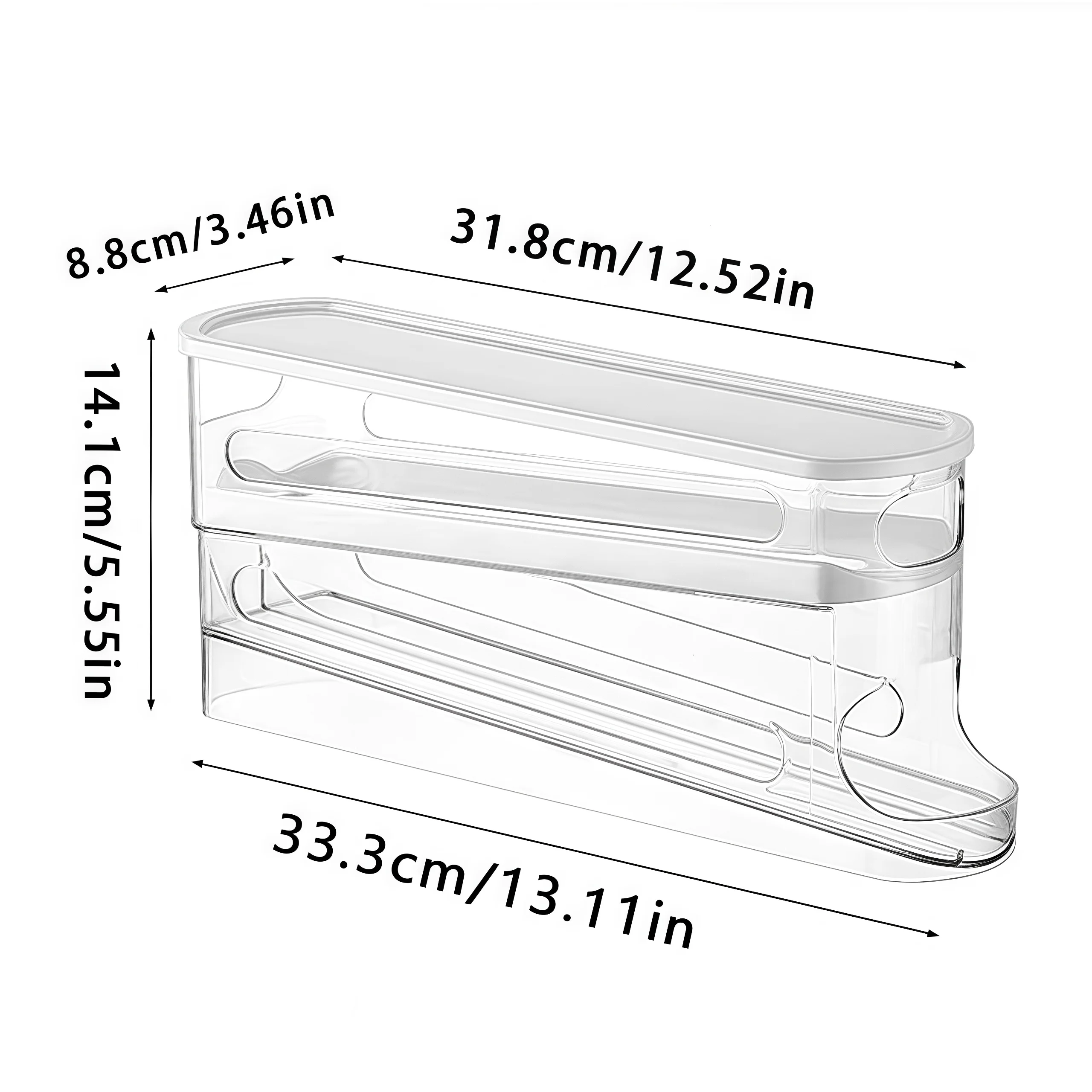 Double Layer Rolling Egg Dispenser Refrigerator Egg Storage Box Automatic Scrolling Egg Holder Household Large Capacity Kitchen