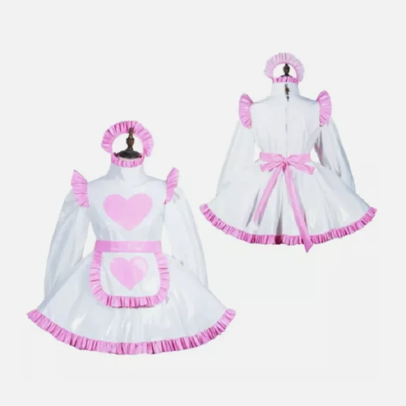 

Hot selling Sissy PVC Maid Lockable Dress Cosplay Costume Tailor made