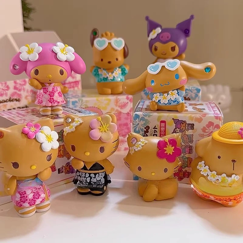 

Коллекционные фигурки аниме: Hello Kitty, My Melody, Kuromi, Cinnamoroll (чернокожие), игрушки-сюрпризы в закрытых коробках, украшения, подарки для детей