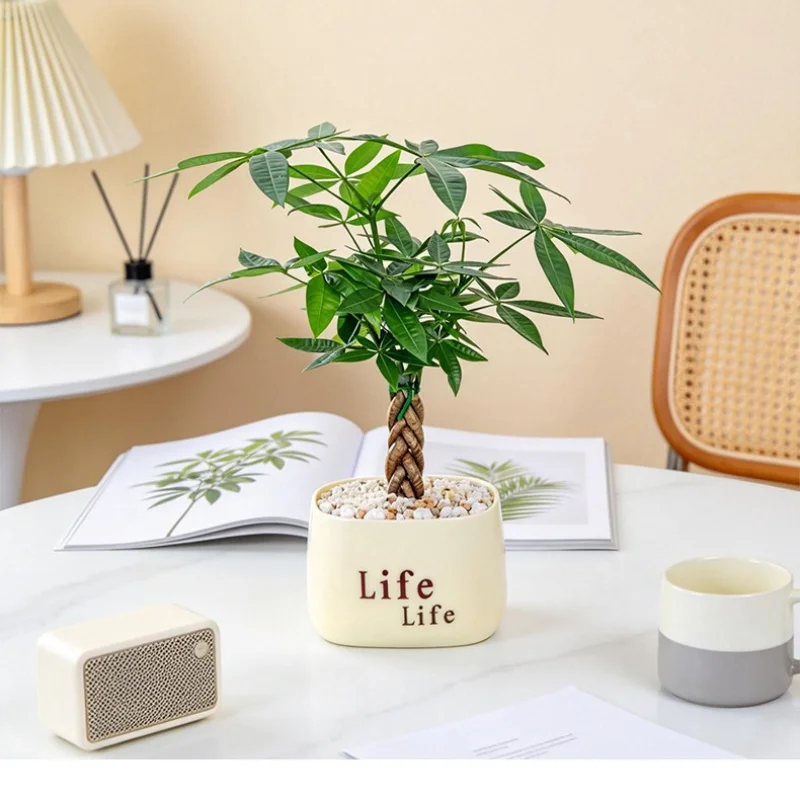 Artificial Red Berry Flower Arrangement – Decorative Desktop Planter with Fake Greenery in a Ceramic-Look Plastic Vase