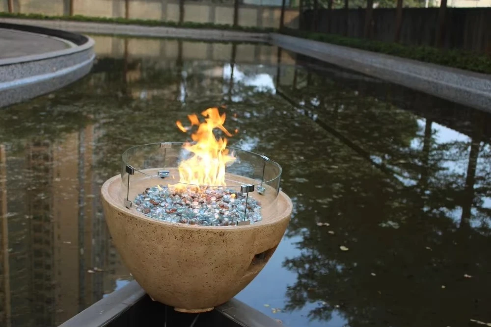Round GFRC Outdoor Gas Fire Pit/outdoor Fire Pits